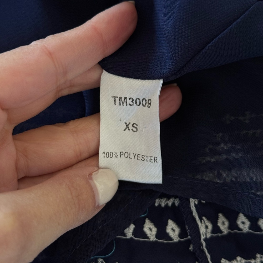 THML Midnight Blue Halter Women’s Dress with Decorative Trim XS - Picture 7 of 8